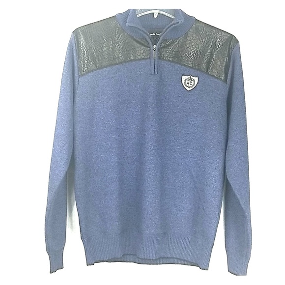 ALBERTO CARDINALI Men’s Pullovers sweater quarter zipper Sz L - Picture 8 of 13